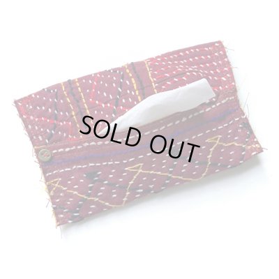 画像1: cotton kantha Pocket tissue cover / コットンカンタ ポケットティッシュカバー