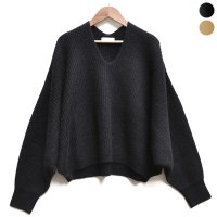 【SALE20%OFF】 ¥23,100→￥18,480 / FACTORY（ファクトリー）/ ベビーキャメル 片畦ドルマンワイドセーター
