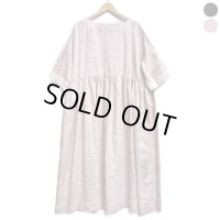 【 SALE20%OFF 】￥39,600→￥31,680 / FACTORY（ファクトリー） / アイリッシュリネン ギャザーワンピース（シワ加工）