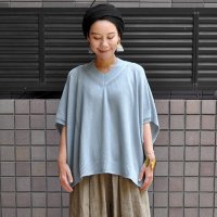 【 SALE 】￥14,300→￥12,870 / FACTORY（ファクトリー）/ 綿 強撚糸 Vネックポンチョ