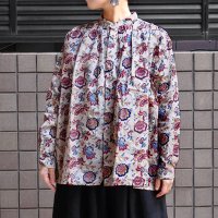 【 SALE20％OFF 】￥23,100→￥18,480 / ICHI Antiquite's（イチ アンティークス）/ ピグメントフラワープリント ギャザーブラウス【レターパックプラスにて送料無料発送】