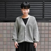 FACTORY（ファクトリー）/ 和紙×ペルー綿 片あぜカーディガン（松煙染め）