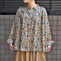 【SALE20%OFF】￥22,000→￥17,600 / ICHI Antiquite's（イチ アンティークス）/ LIBERTY フラワープリント ギャザーシャツ【レターパックプラスにて送料無料発送】