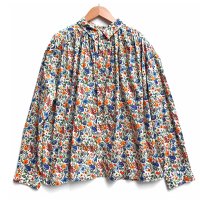 【SALE】￥22,000→￥17,600 / ICHI Antiquite's（イチ アンティークス）/ LIBERTY フラワープリント ギャザーシャツ【レターパックプラスにて送料無料発送】