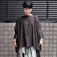 【2025SS】 ICHI Antiquite's（イチ アンティークス）/ コットンリネン ドビーストライプ ワイドプルオーバー【レターパックプラスにて送料無料発送】