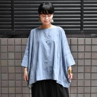 【2025SS】 ICHI Antiquite's（イチ アンティークス）/ コットンリネン ドビーストライプ ワイドプルオーバー【レターパックプラスにて送料無料発送】