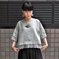 【2025SS】 FACTORY（ファクトリー）/ アイリッシュリネン シワ加工 スリップオンブラウス