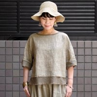 【2025SS】 FACTORY（ファクトリー）/ アイリッシュリネン シワ加工 スリップオンブラウス