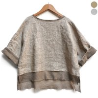 【2025SS】 FACTORY（ファクトリー）/ アイリッシュリネン シワ加工 スリップオンブラウス