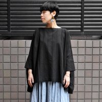 【2025SS】 ICHI Antiquite's（イチ アンティークス）/ コットンリネン ドビーストライプ ワイドプルオーバー【レターパックプラスにて送料無料発送】