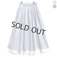 【 SALE20％OFF 】￥22,000→￥17,600 / ICHI Antiquite's（イチ アンティークス）/ コットンリネン ドビーストライプ レイヤードスカート