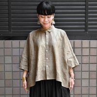 【2025SS】FACTORY（ファクトリー）/ アイリッシュリネン（シワ加工） カジュアル半袖シャツ