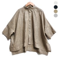 【2025SS】FACTORY（ファクトリー）/ アイリッシュリネン（シワ加工） カジュアル半袖シャツ