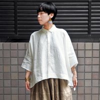 【2025SS】FACTORY（ファクトリー）/ アイリッシュリネン（シワ加工） カジュアル半袖シャツ