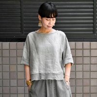【2025SS】 FACTORY（ファクトリー）/ アイリッシュリネン シワ加工 スリップオンブラウス