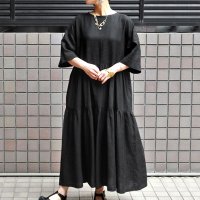 【2025SS】 FACTORY（ファクトリー）/ アイリッシュリネン（シワ加工）× 綿近江晒 ティアードワンピース