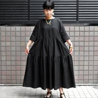 【2025SS】 FACTORY（ファクトリー）/ アイリッシュリネン（シワ加工）× 綿近江晒 ティアードワンピース
