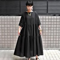【2025SS】 FACTORY（ファクトリー）/ アイリッシュリネン（シワ加工）× 綿近江晒 ティアードワンピース