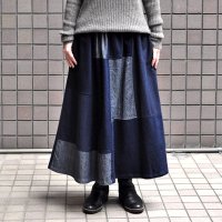 FACTORY（ファクトリー）/ 綿カルゼデニム×綿藍染×綿麻デニム HAGI HAGIスカート