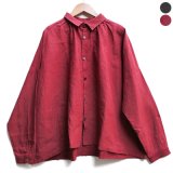 【2025AW】ICHI Antiquite's（イチ アンティークス）/ カラーリネン ワイドギャザーシャツ