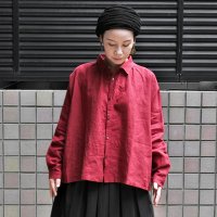 【2025AW】ICHI Antiquite's（イチ アンティークス）/ カラーリネン ワイドギャザーシャツ