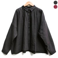 【2025AW】ICHI Antiquite's（イチ アンティークス）/ カラーリネン ワイドギャザーシャツ