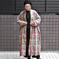 【2025AW】ICHI Antiquite's（イチ アンティークス）/ ウールコットン タータンチェック バンドカラーシャツドレス