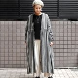 【2025AW】ICHI Antiquite's（イチ アンティークス）/ コットンリネン ランダムストライプドレス