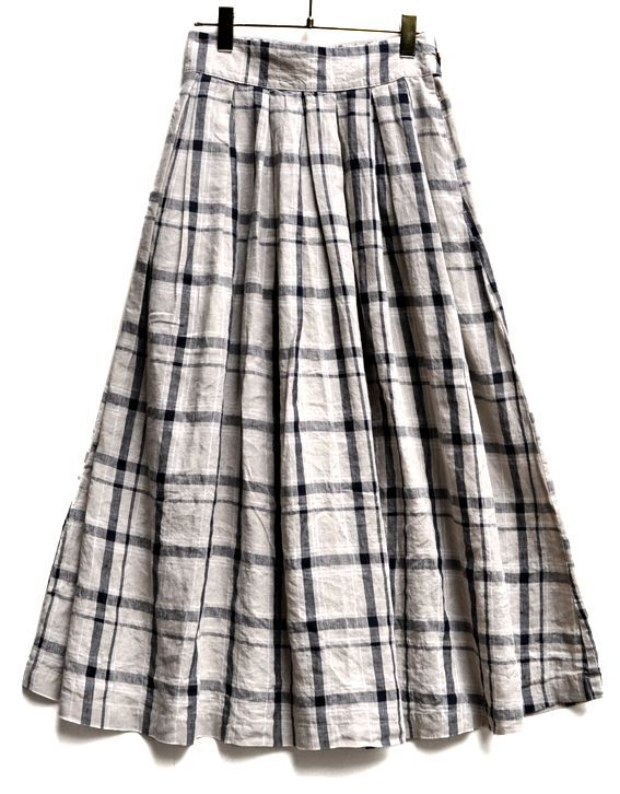【 SALE30%OFF 】¥19,800→¥13,860 / HARVESTY(ハーベスティ)/ リネン チェック柄スカート