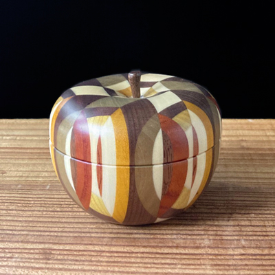 画像1: 金指ウッドクラフト / リンゴの小物入れ（ L ）
