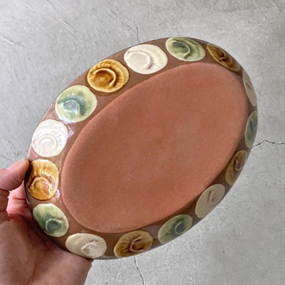画像3: エドメ陶房 / オーバル皿（貝紋）