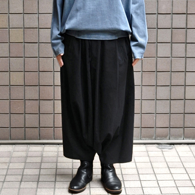 芽風☆サルエルパンツ ☆ブラック 芽風 センソユニコ パンツ ブラック サルエル オイルモイスト